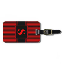 Monogram rood zwart streepjesmotief