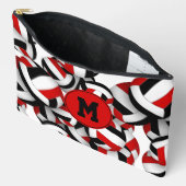 Monogram rood zwart volleyballen patroon etui (Open)