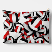 Monogram rood zwart volleyballen patroon etui (Achterkant)