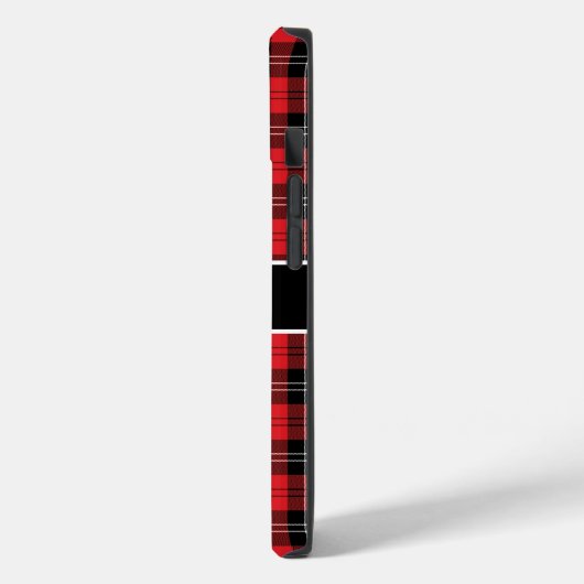 Monogram Rood Zwart Wit Tartan Buffalo Case-Mate iPhone Case (Achterkant / Links)