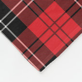 Monogram Rood Zwart Wit Tartan Buffalo Fleece Deken (Hoek)