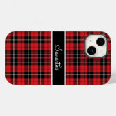 Monogram rood zwart wit tartan Buffalo Plaid  Case-Mate iPhone Case (Achterkant (horizontaal))