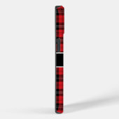 Monogram rood zwart wit tartan Buffalo Plaid  Case-Mate iPhone Case (Achterkant / Rechts)