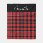 Monogram Rood Zwart Wit Tartan Buffalo Plaid Fleece Deken (Voorkant)