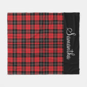 Monogram Rood Zwart Wit Tartan Buffalo Plaid Fleece Deken (Voorkant (Horizontaal))