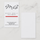 Monogram Rood Zwart wit Verticaal Visitekaartje (Voorkant / Achterkant)