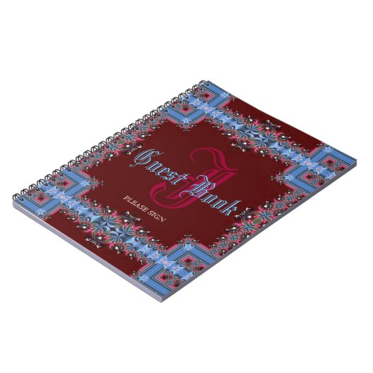  monogram roodblauw monogram roodblauw monogram notitieboek (Linkerzijde)