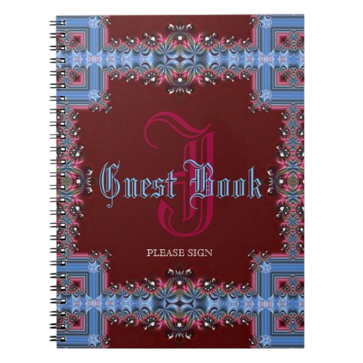 monogram roodblauw monogram roodblauw monogram notitieboek (Voorkant)