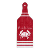 Monogram Roodwitte krab Nautical Cutting Board Snijplank (Voorkant)