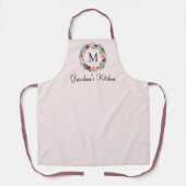 Monogram Roos Bloem Bloemenkrans Beste Oma Schort (Voorkant)