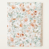 Monogram Roos Bloemen Eucalyptus Bladeren Bloemen Planner (Achterkant)