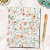 Monogram Roos Bloemen Eucalyptus Bladeren Bloemen Planner