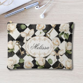 Monogram  Roos Bloemen Zwart Wit Diamant Etui