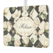 Monogram  Roos Bloemen Zwart Wit Diamant Luchtverfrisser (Links)
