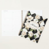 Monogram  Roos Bloemen Zwart Wit Diamant Planner (Display)