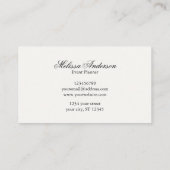 Monogram  Roos Bloemen Zwart Wit Diamant Visitekaartje (Achterkant)