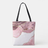 Monogram roos Blush en Glitter Agate Tote Bag (Achterkant)