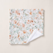 Monogram Roos Eucalyptus Bladeren Groene Bloemen Bad Handdoek (Wasdoekje)
