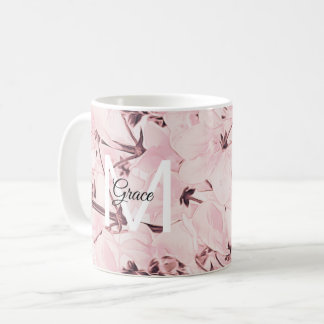 Monogram Roos Flower Coffee Mok