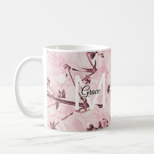 Monogram Roos Flower Coffee Mok (Links)
