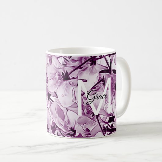 Monogram Roos Flower Coffee Mok (Voorkant rechts)