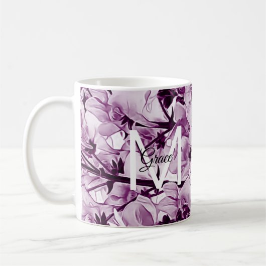 Monogram Roos Flower Coffee Mok (Links)