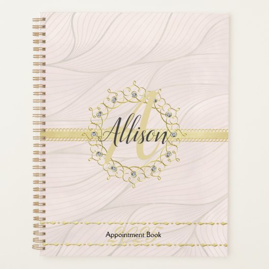Monogram Roos Gold 2025 Afspraakboek Planner (Voorkant)