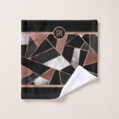 Monogram Roos Gold Abstract Pattern Bath Towel Set Bad Handdoek (Wasdoekje)