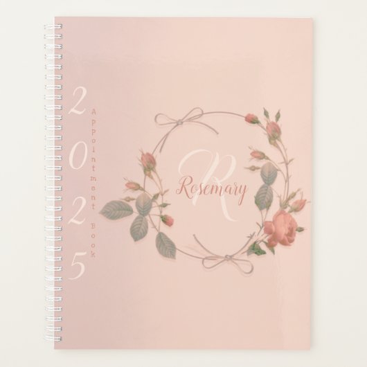 Monogram Roos Gold Afspraak 2025 Planner (Voorkant)