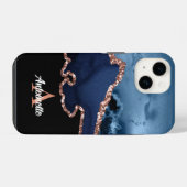 Monogram Roos Gold Agate iPhone Hoesje (Achterkant horizontaal)