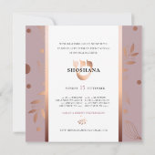 Monogram Roos Gold Bat Mitzvah - Hebreeuwse SHIN Kaart (Achterkant)