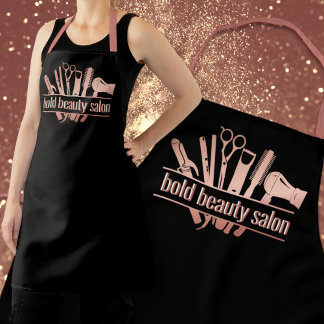 Monogram Roos Gold Beauty Salon Tools Stylist Zwar Schort