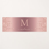 Monogram Roos Gold Blush Glitter Jouw naam Yogamat (Voorkant (horizontaal))