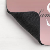 Monogram Roos Gold Drip Glitter Blush Pink Trendy Muismat (Hoek)