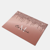 Monogram Roos Gold Driving Glitter Metallic Deurmat (Schuin)