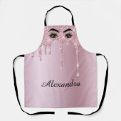 Monogram Roos Gold Driving Glitter Metallic Name Schort (Voorkant)