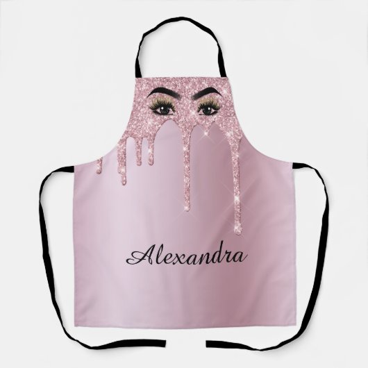 Monogram Roos Gold Driving Glitter Metallic Name Schort (Voorkant)