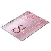 Monogram Roos Gold Driving Glitter Sparkles Notitieboek (Linkerzijde)