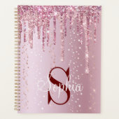 Monogram Roos Gold Driving Glitter Sparkles Planner (Voorkant)
