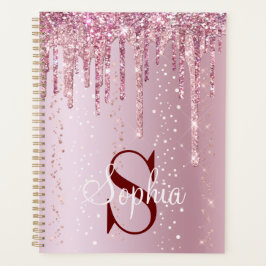 Monogram Roos Gold Driving Glitter Sparkles Planner