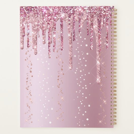 Monogram Roos Gold Driving Glitter Sparkles Planner (Achterkant)