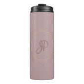 Monogram Roos Gold Elegant Aangepaste Sjabloon Thermosbeker (Voorkant)