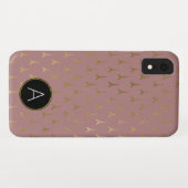 Monogram Roos Gold en Gold Foil Parijs Frankrijk Case-Mate iPhone Case (Achterkant (horizontaal))