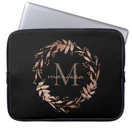 Monogram Roos Gold Eucalyptus Wreate Laptop Sleeve