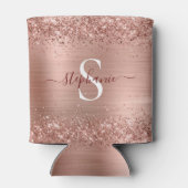 Monogram Roos Gold Faux-Glitter Girly Glam Blikjeskoeler (Achterkant)