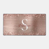 Monogram Roos Gold Faux-Glitter Girly Glam Bureaumat (Voorkant)