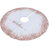 Monogram Roos Gold Faux-Glitter Girly Glam Kerstboom Rok (Gekanteld)