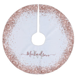 Monogram Roos Gold Faux-Glitter Girly Glam Kerstboom Rok