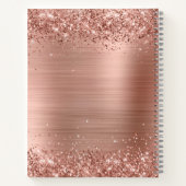 Monogram Roos Gold Faux-Glitter Girly Glam Notitieboek (Achterkant)