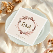 Monogram Roos Gold Foil Wedding Servet
